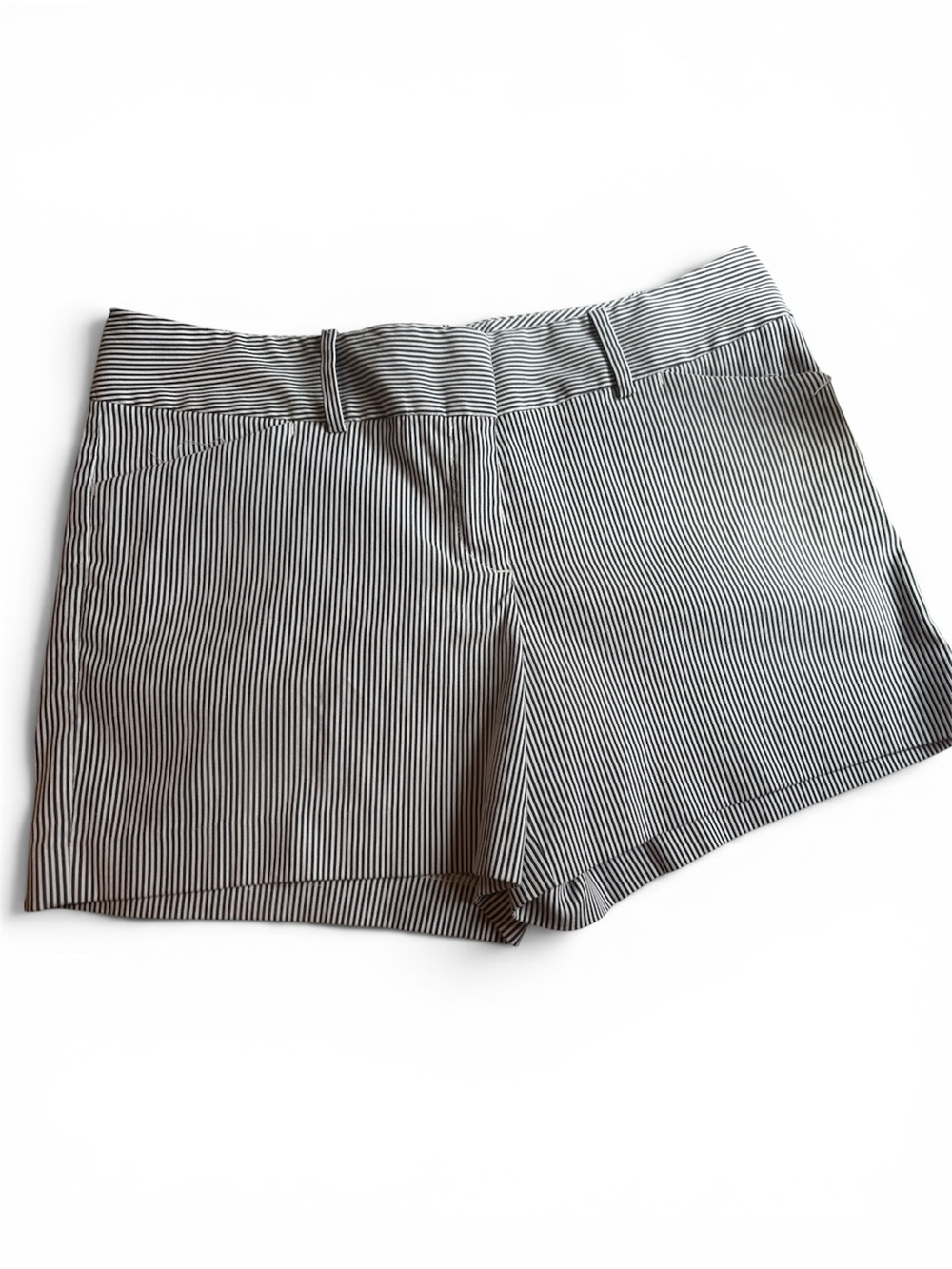 Ann Taylor Gray and White Pinstripe Shorts